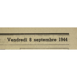 Journal belge, La Libre Belgique, 8 septembre 1944