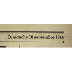 Journal belge, La Libre Belgique, 10 septembre 1944