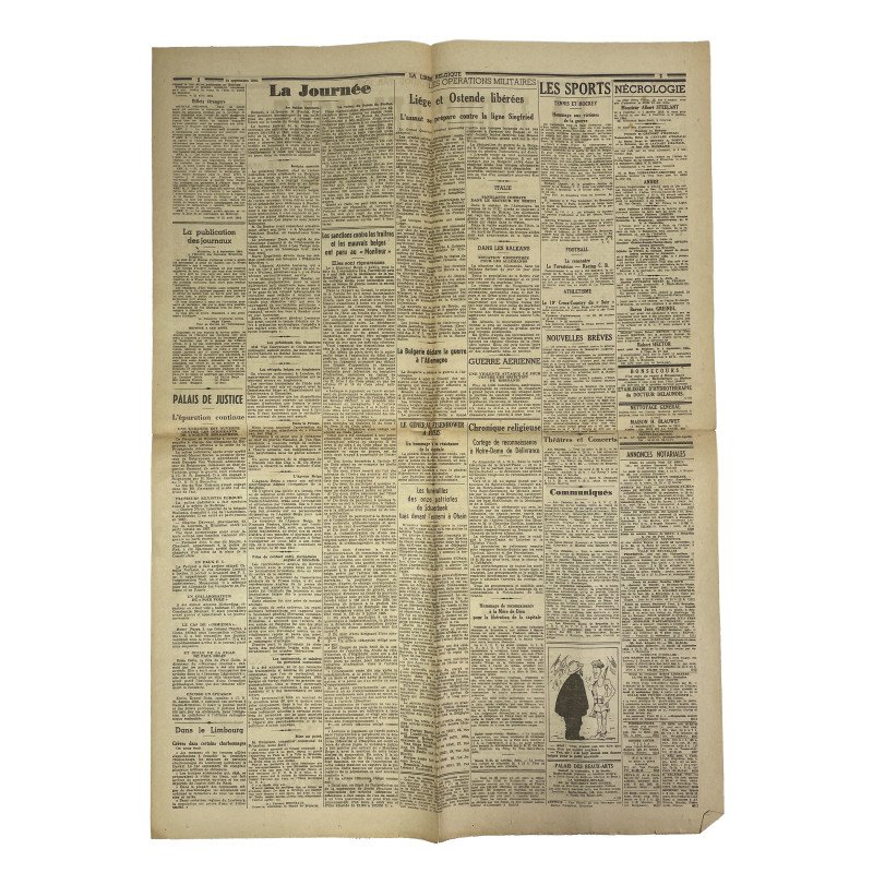 Newspaper, Belgian, La Libre Belgique, September 10, 1944