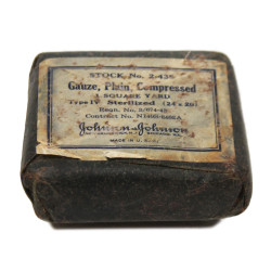 Gaze stérile, Gauze, Plain, Compressed, Johnson & Johnson, Stock No. 2-435