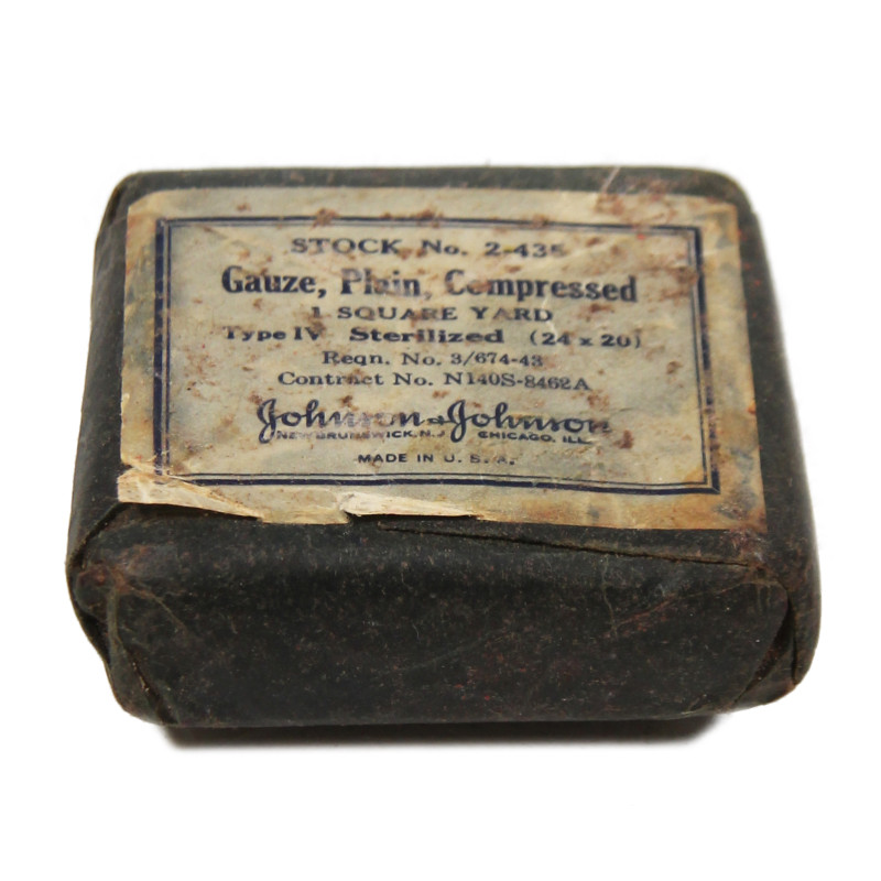 Gaze stérile, Gauze, Plain, Compressed, Johnson & Johnson, Stock No. 2-435