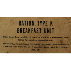 Ration, Type K, Breakfast Unit, 1st Type