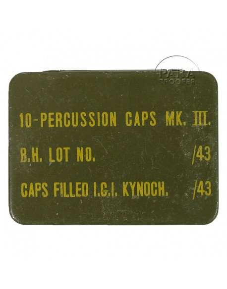 Boite de capuchons de percussion MKIII