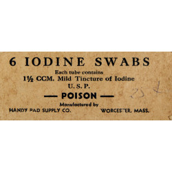Boîte de tampons de teinture d'iode, HANDY PAD SUPPLY CO. 1942, pleine
