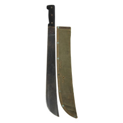 Machete, British Made, with Canvas Scabbard, ATLAS 1943, Laundry Number