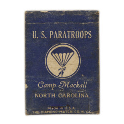 Matchbook, U.S. PARATROOPS - Camp Mackall, NORTH CAROLINA