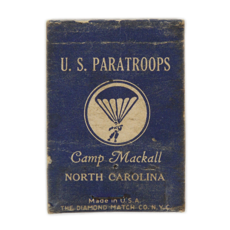 Pochette d'allumettes, U.S. PARATROOPS - Camp Mackall, NORTH CAROLINA