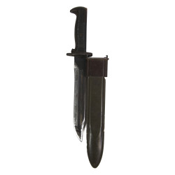 Couteau de combat, US Army, baïonnette de M1 Garand, OL 1942, modifiée, avec fourreau Mk I, US Navy, raccourci