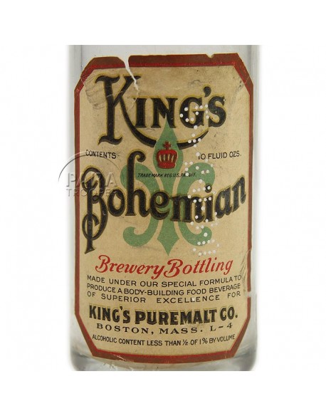 Bottle, Beer, King's Bohemian, 1930