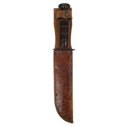 Couteau de combat, MK 2, CAMILLUS, USMC, avec fourreau en cuir nominatif