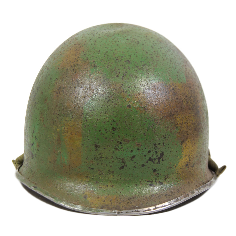 Helmet, M1, Fixed Loops, Camouflaged, ST. CLAIR RUBBER CO. Liner Helmet, M1, Fixed Loops, Camouflaged, ST. CLAIR RUBBER CO. Liner