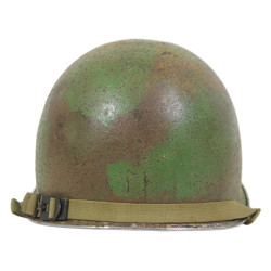Helmet, M1, Fixed Loops, Camouflaged, ST. CLAIR RUBBER CO. Liner