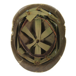 Helmet, M1, Fixed Loops, Camouflaged, ST. CLAIR RUBBER CO. Liner