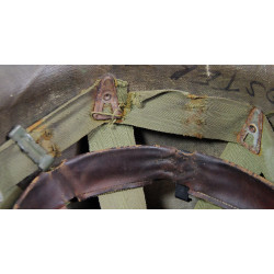 Helmet, M1, Fixed Loops, Camouflaged, ST. CLAIR RUBBER CO. Liner