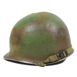 Helmet, M1, Fixed Loops, Camouflaged, ST. CLAIR RUBBER CO. Liner