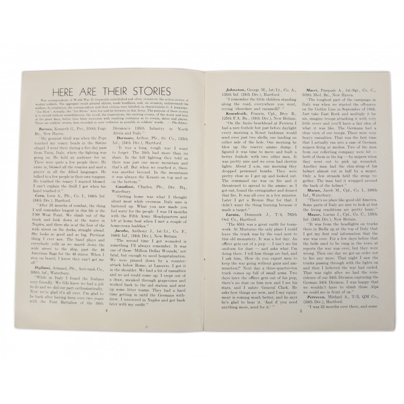 Livret historique, 85th Inf. Div., Connecticut Men