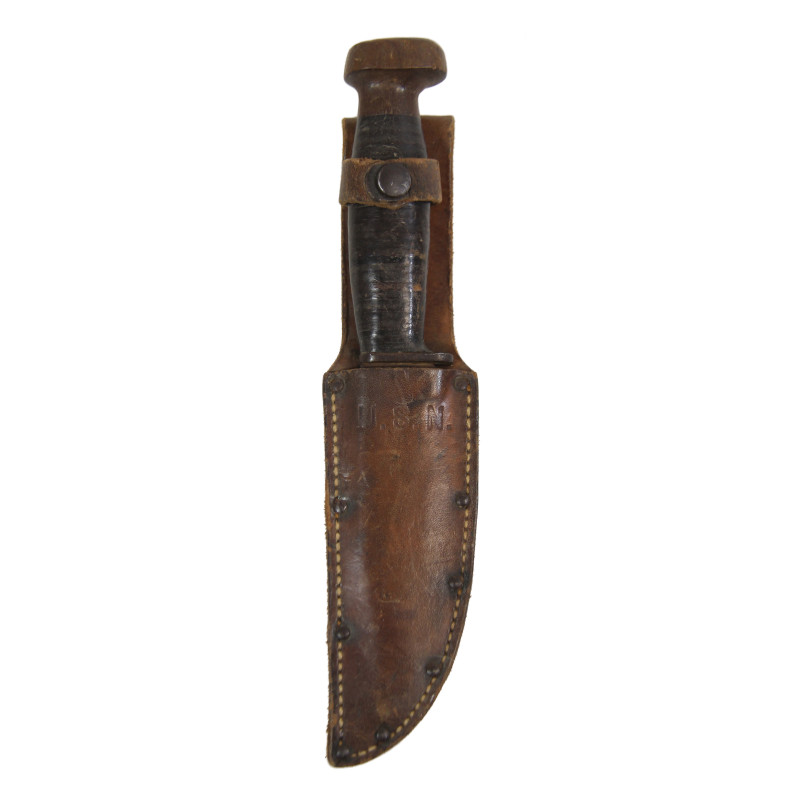 Knife, Utility, MK 1, PAL RH-35, US Navy, with Leather Scabbard, U.S.N.