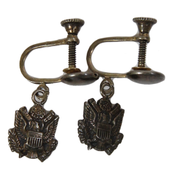 Boucles d'oreilles US Army en argent