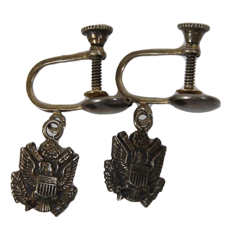Boucles d'oreilles US Army en argent Boucles d'oreilles US Army en argent