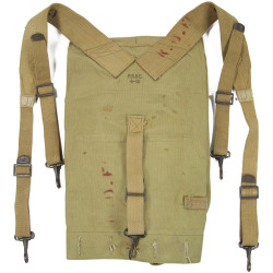 Haversack M-1910, P.B. & C., 1918, CM3c Kenneth Elliott, 21st Naval Construction Bn., Seabees, PTO