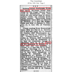 Sac à dos M-1910, P.B. & C., CM3c Kenneth Elliott, 21st Naval Construction Bn., Seabees, PTO