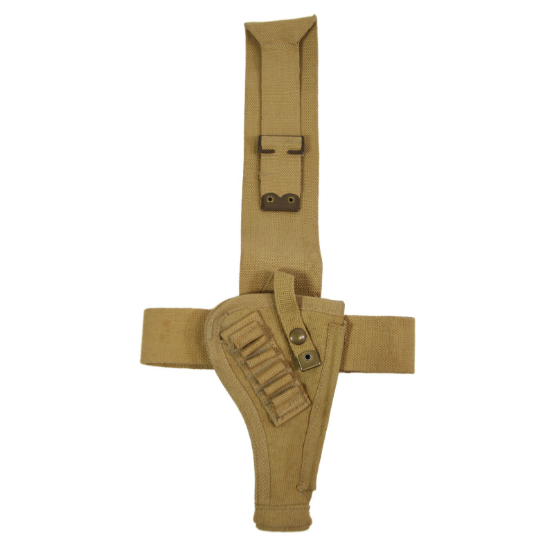 Holster en toile canadien pour revolver, Royal Canadian Armoured Corps, MS & U Ltd. 1943, état neuf