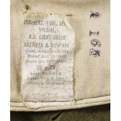 Trousers, Wool Serge, OD, Special, 31 x 29, 1942, Sgt. Donald Faulk, USAAF