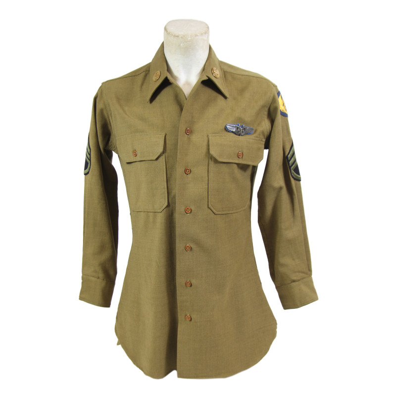 Shirt, Wool, Special, 15 x 33, Staff Sergeant, Aerial Gunner, 8th Air Force, USAAF, ETO