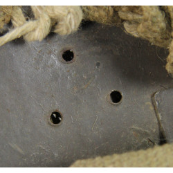 Helmet, Mk II, British, BMB-TTC, 1940, with Camouflaged Burlap Cover