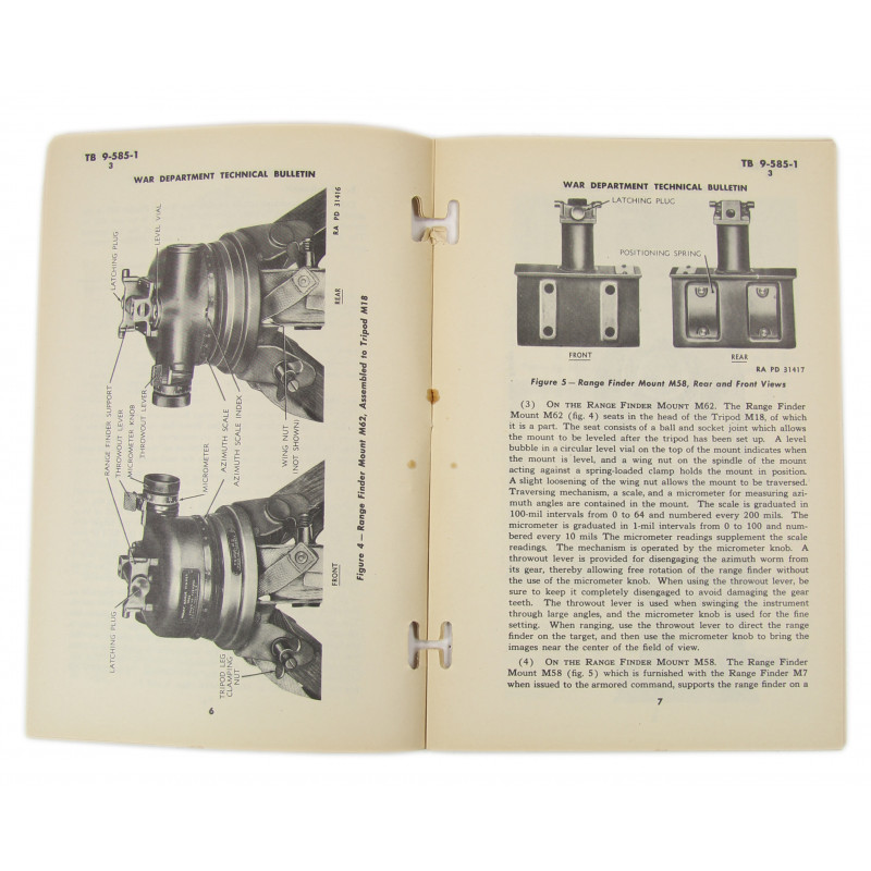 Technical Bulletin TB 9-585-1, Range Finder M7, 1944