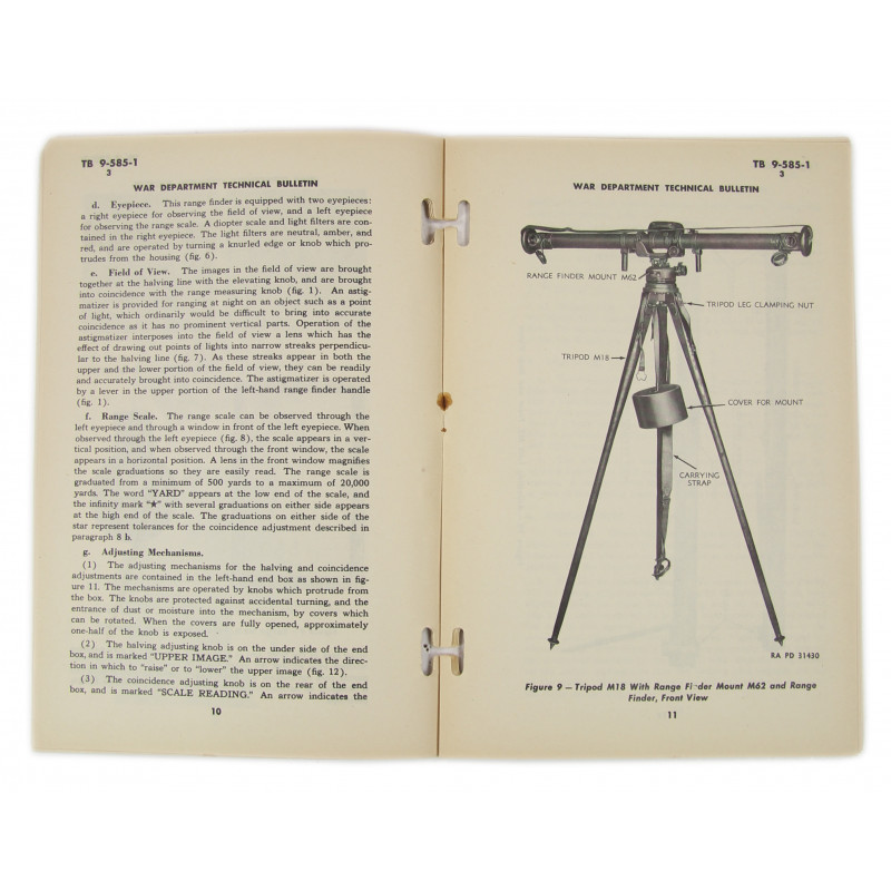 Technical Bulletin TB 9-585-1, Range Finder M7, 1944