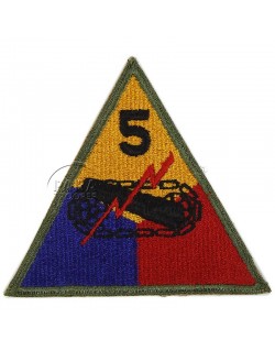Insignia, Sleeve, Shoulder, 5th Armored Division, Normandy, Ardennes