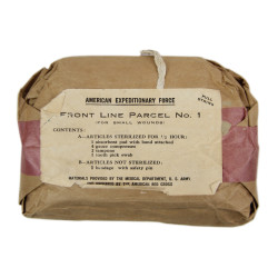 Paquet de pansement, US Army, Front Line Parcel No. 1, American Expeditionary Force, intact