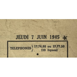 Journal belge, Le Soir, 7 juin 1945