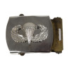 Buckle, Belt, Trousers, US Army, Brass, with Removable Plate, Jump Wings