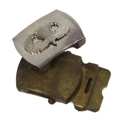 Buckle, Belt, Trousers, US Army, Brass, with Removable Plate, Jump Wings