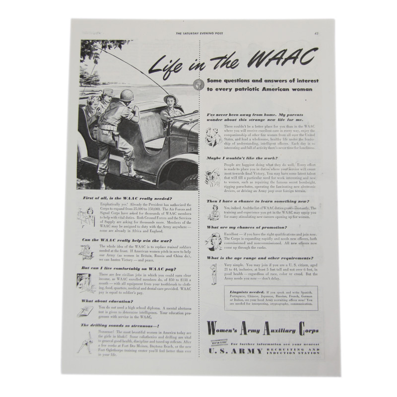 Page, Magazine, 'Life in the WAAC', The Saturday Evening Post, March 13, 1943