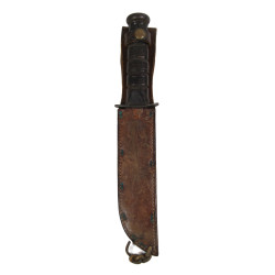 Couteau de combat, MK 2, KA-BAR, OLEAN, N.Y., US Navy, avec fourreau en cuir, BOYT -43-