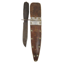 Knife, Fighting, Kinfolks, with Theater-made Scabbard, COX George Kuczma, US Navy, Seabees, Guadalcanal