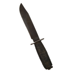 Knife, Fighting, Kinfolks, with Theater-made Scabbard, COX George Kuczma, US Navy, Seabees, Guadalcanal