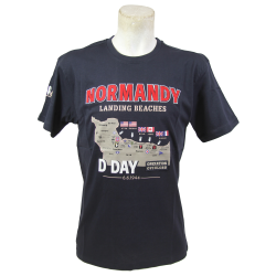 T-shirt, D-Day map, navy blue