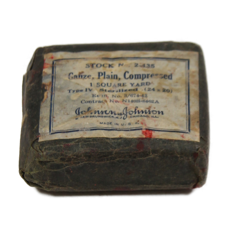 Gaze stérile, Gauze, Plain, Compressed, Johnson & Johnson, Stock No. 2-435
