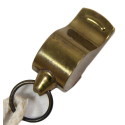 Sifflet en laiton, REGULATION, US Army, avec photographie
