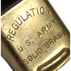 Sifflet en laiton, REGULATION, US Army, avec photographie