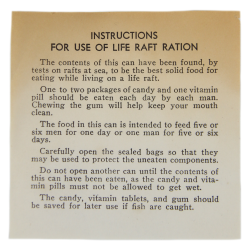 Can, Ration, Life Raft, Charms Co., 1944