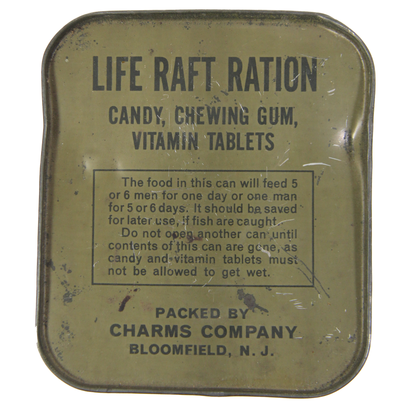 Boîte de ration, Life Raft, Charms Co., 1944
