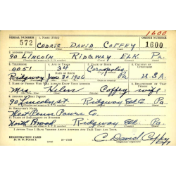 Grouping, Sgt. Cedric Coffey, Motor Vehicle Operator's Permit and Dog Tags