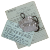 Grouping, Sgt. Cedric Coffey, Motor Vehicle Operator's Permit and Dog Tags Grouping, Sgt. Cedric Coffey, Motor Vehicle Operator's Permit and Dog Tags