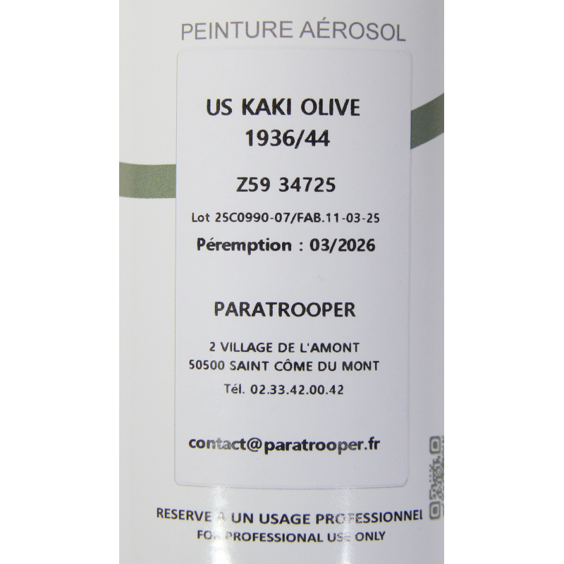 Peinture US Army, Olive Drab 36 - 44, en bombe