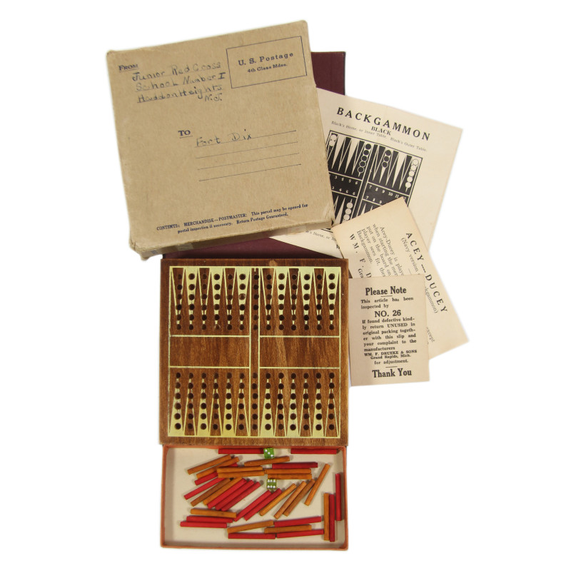 Pocket Game, Backgammon, WM. F. DRUEKE & SONS, Complete